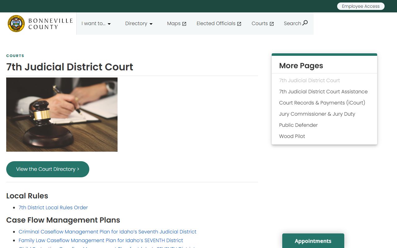Butte County court dockets Seventh Judicial District resources source