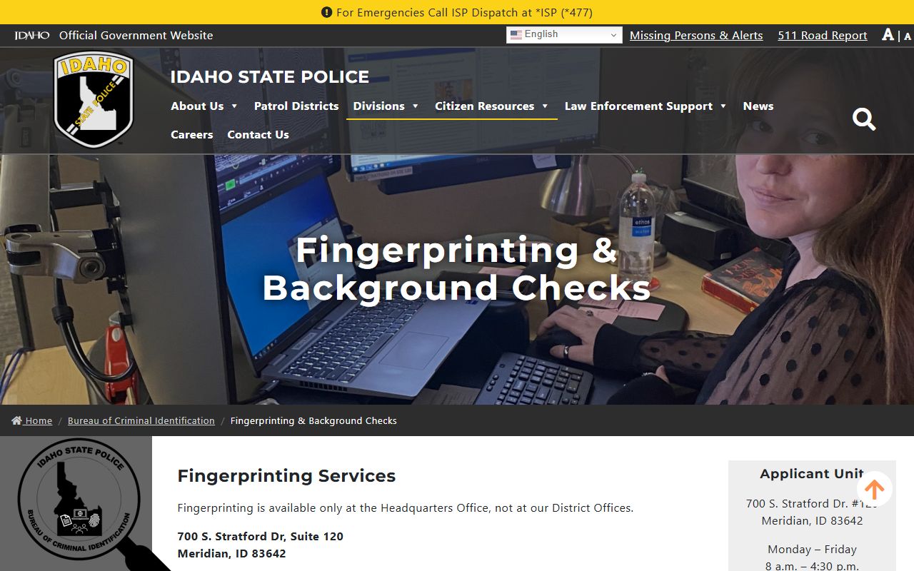Butte County criminal court records Idaho State Police BCI source